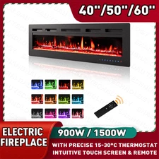 40'' 50''60'' Electric Fireplace Wall Mounted Recessed Standing Fireplace Heater