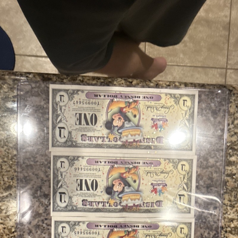 Lot of 4 Disney $1 Dollar Mickey Mouse Pluto Celebration Collectible RARE 🐾