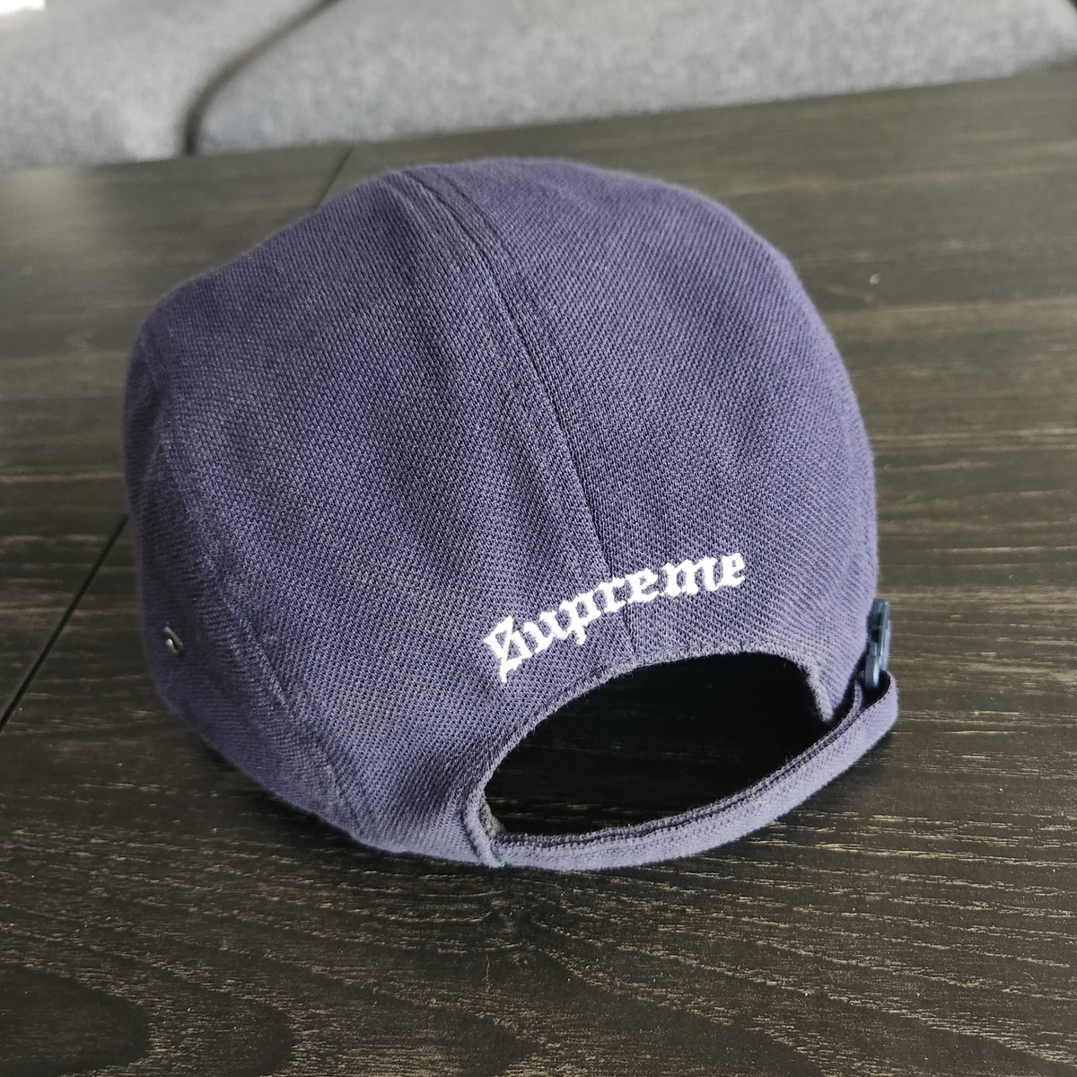 Supreme Lacoste Pique Knit Camp Cap Navy Cap Hat Snapback 5