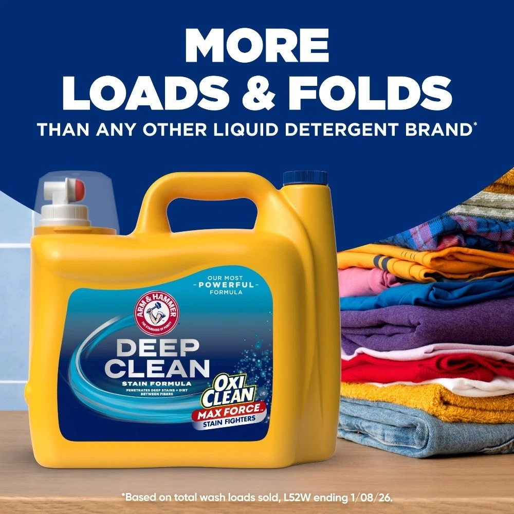 Plus OxiClean Max Force Deep Clean Stain Detergent, Sparkling Clean, 150 Fl Oz - thumbnail 4