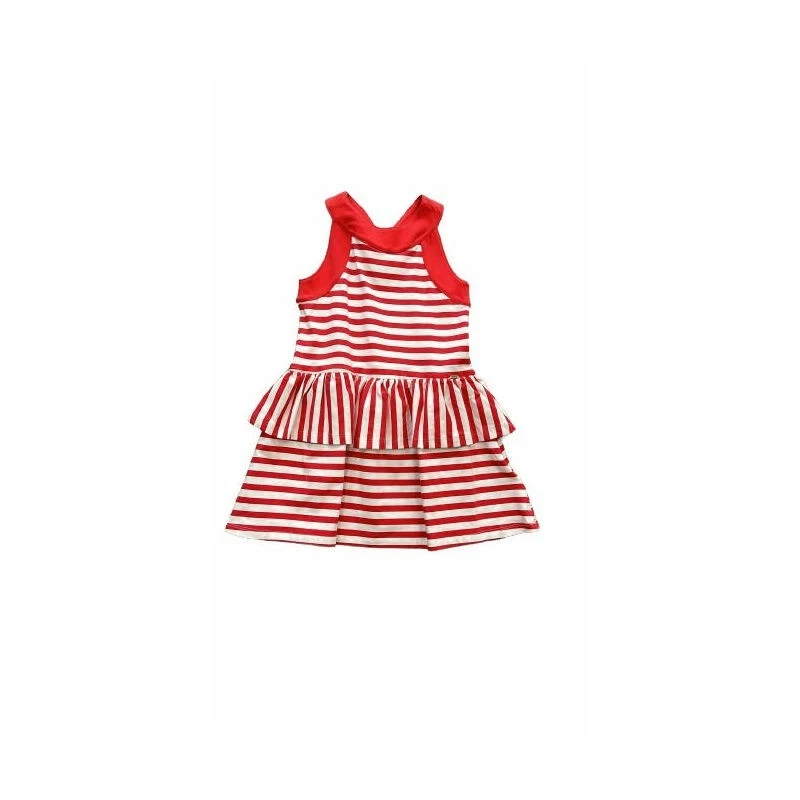 Mayoral Girls Summer Dress red-white, size: 7y.