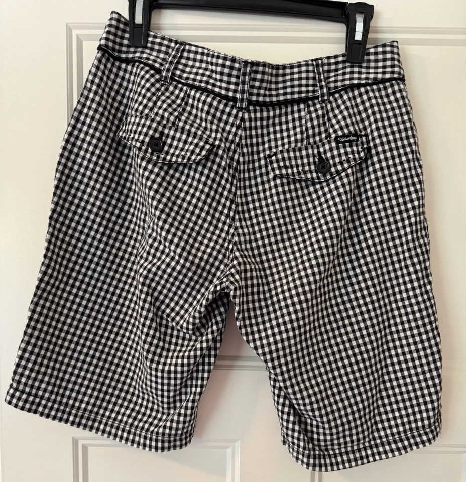 Pantalones Cortos Unionbay Bermudas Grunge Y2K Negro Blanco Cuadros Informales Talla 9 Foto 2 de 4