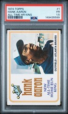 1974 TOPPS ALL TIME HOME RUN KING #1 HANK AARON PSA 1.5