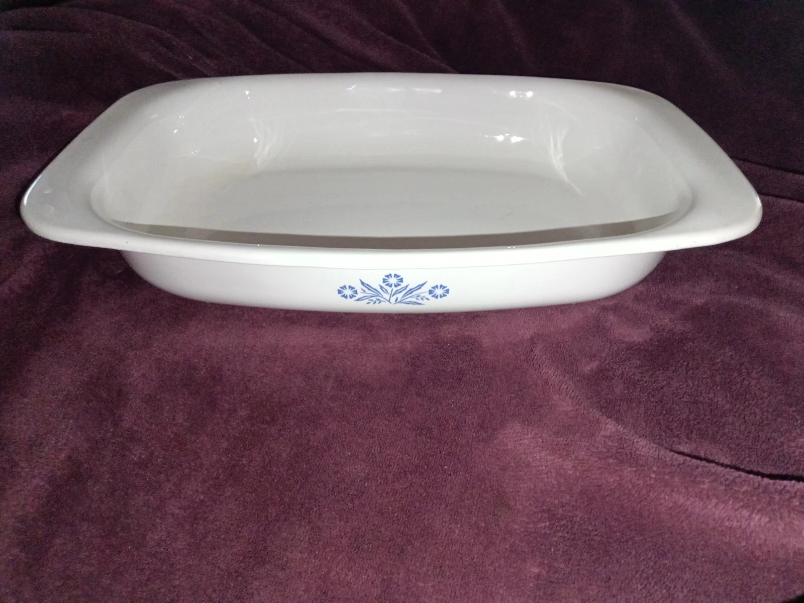 Vintage Corning Ware P-21 Roaster White Blue Cornflower Floral Baking Dish 1.75