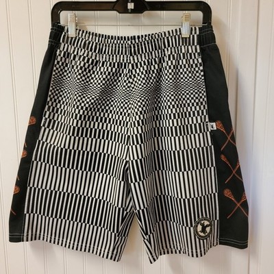 Lacrosse LAX Shorts FLOW SOCIETY Black/White Psychedelic BOY'S M 12/14