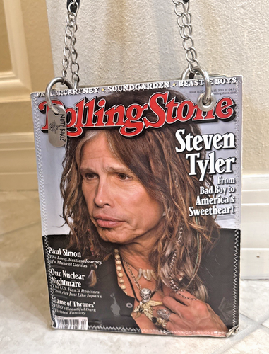 NOTE BAGZ Steven Tyler AEROSMITH Laminated Magazine Purse Tote Bag ...