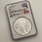 2002 1 OZ AMERICAN SILVER EAGLE NGC MS70 MERCANTI SIGNED Flag Label Read Desc
