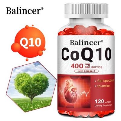CoQ10 400mg with Omega 3 | Heart & Energy Support 30/60/120 Softgels