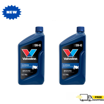 Valvoline 4-Stroke Motorcycle Oil 10W-40 Conventional, 1 Qt, 2 Pack, Free Ship
