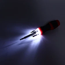 5‑in‑1 LED Light Up Screwdriver Set Cross Flat Bit Multifunction Red High
