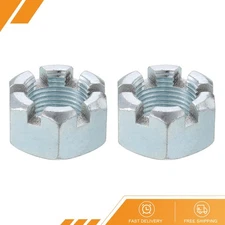 2Pack 7/8"-14UNF Hexagon Slotted Nut Grade 6.8 Zinc Plated Hex Castle Nuts