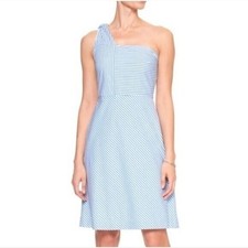 Banana Republic Womens Striped Fit Flare Dress Size 2 Preppy Classic Nautical