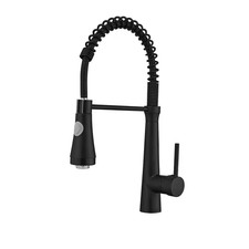 Led Single Handle Pull down Sprayer Kitchen Faucet with Advanced Spray in Black
