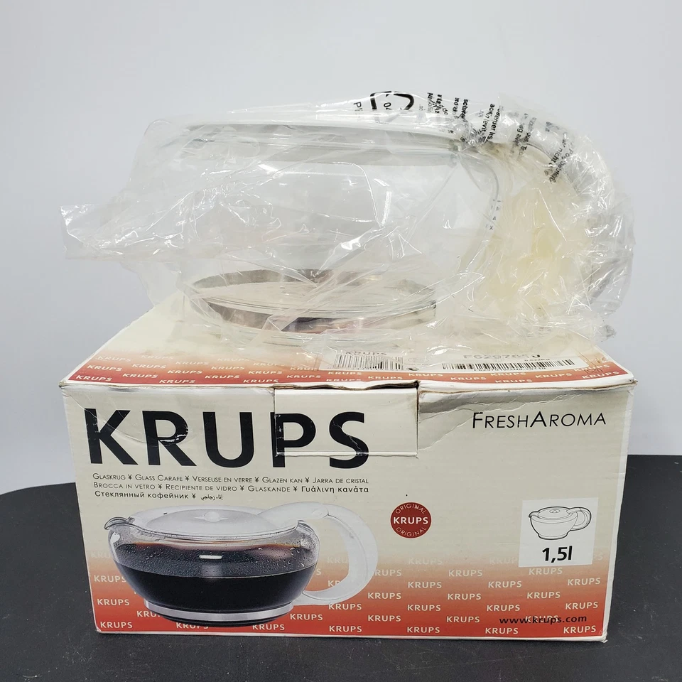 Jarra de café de vidrio KRUPS 1,5 L olla de repuesto aroma fresco F619 F625 nueva Foto 2 de 4