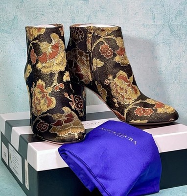 Aquazzura Brooklyn Oriental Rose Jacquard Womans Boots US 9.5 NIB New $825