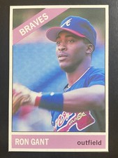 Ron Gant 1991 Baseball Cards Magazine '66 Topps Replicas Braves #18 HAND CUT