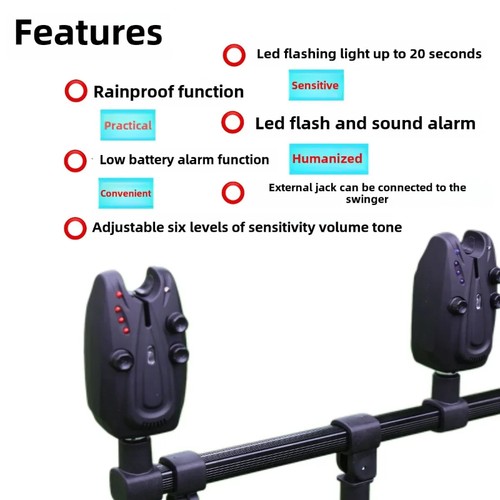 JSFUN Fishing Alarm Bite Adjustable LED Carp Portable Hook High Sensitivity AU - Bild 4 von 13