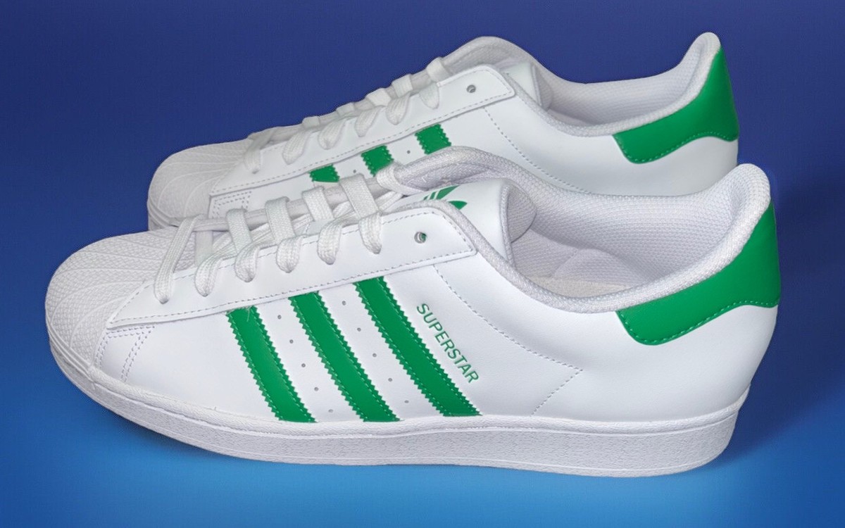 Size 13 adidas Superstar White Green for sale online