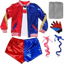Girls Harley Quinn Costume 7-9yrs Fancy Dress Up World Book Day Batman Outfit UK