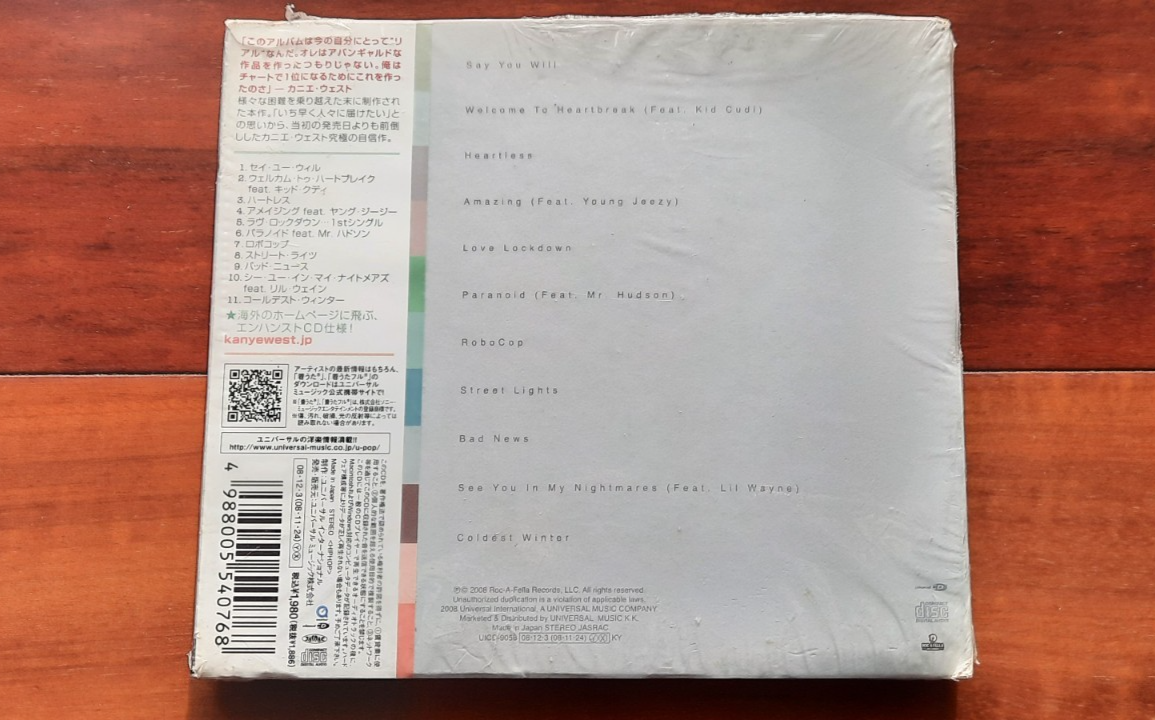 Kanye West 808s & Heartbreak Uicd-9058 CD Japan 2008 for sale