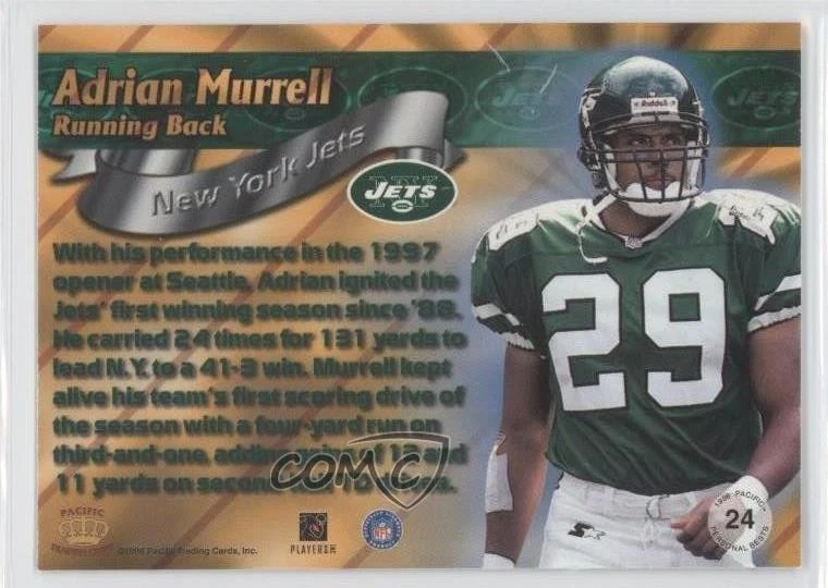 1998 Pacific Paramount Personal Bests Adrian Murrell #24 - Image 2 of 2