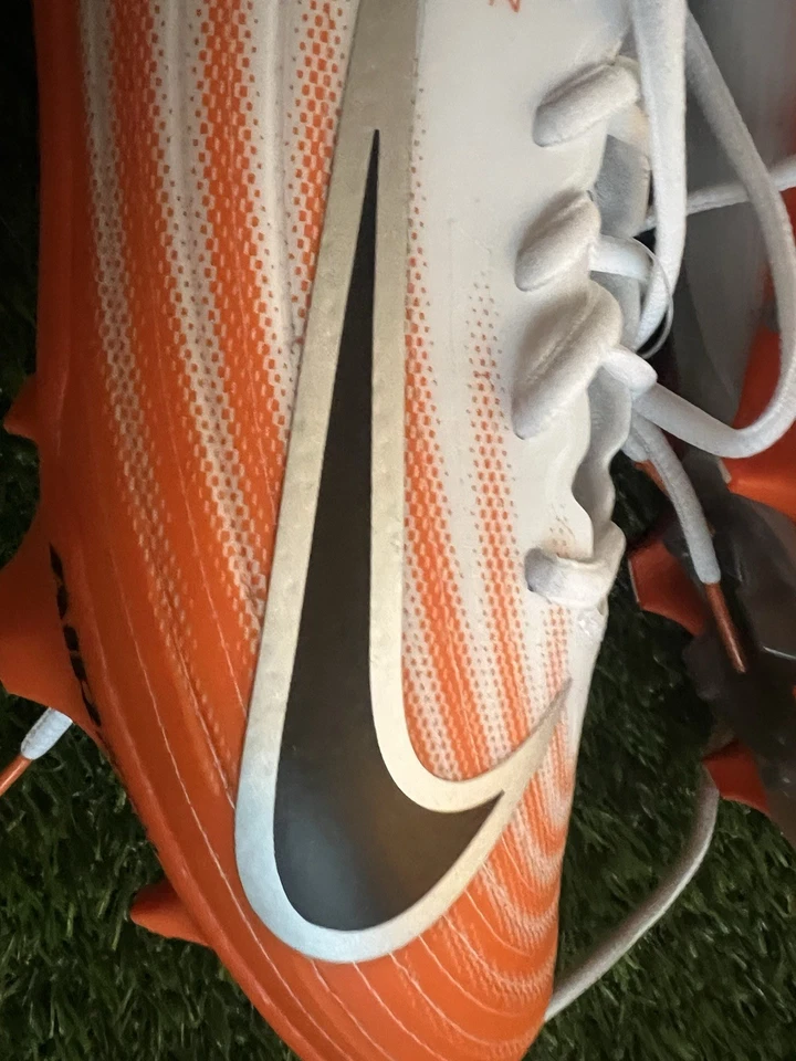 Men’s Size 8.5 Nike Air Zoom Vapor Pro 1 Orange White Football Cleats HM8850-103 - Image 4 of 4