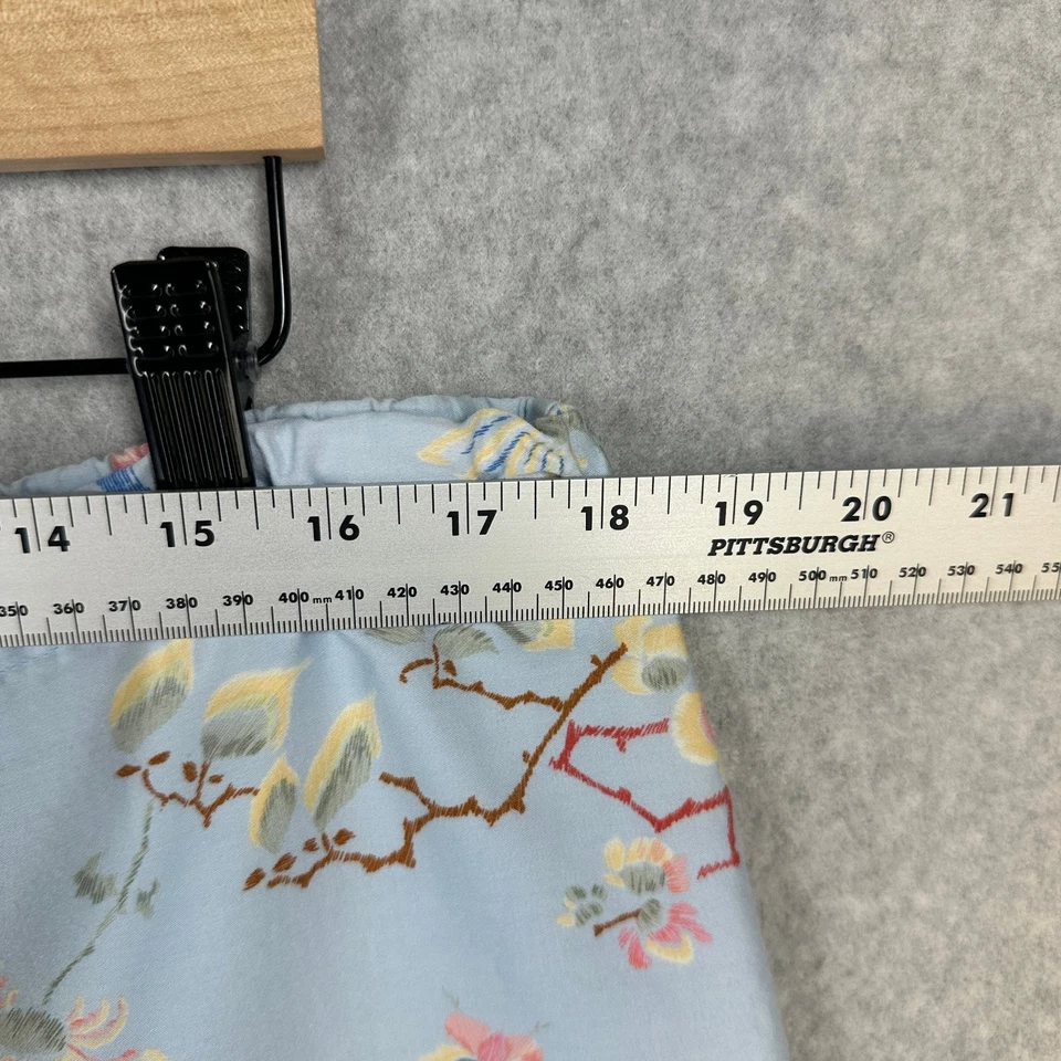 Natori Women's Sleepwear Pants Large Blue Floral Cotton Loungewear Drawstring - Image 4 of 4