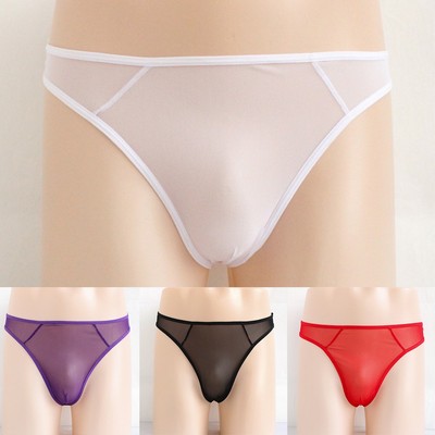 Rot Schwarz Lila Weiß Mesh G String Unterwäsche für Männer Sexy T Back Slip