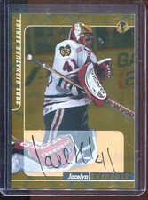 2000-01 In The Game Be A Player #138 Jocelyn Thibault GOLD Autograph