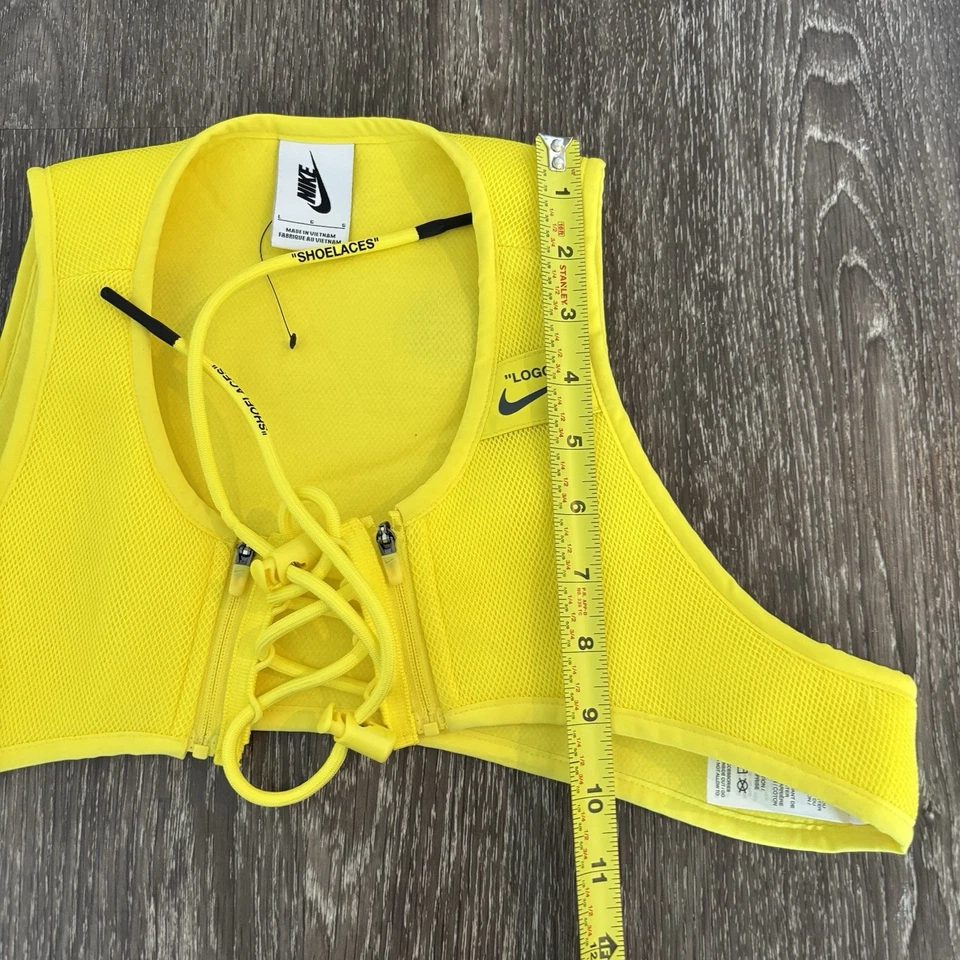 Nike X Off-White Cross Babero Chaleco Cruzado Para Mujer Grande Amarillo Deportivo Gorpcore Foto 2 de 4