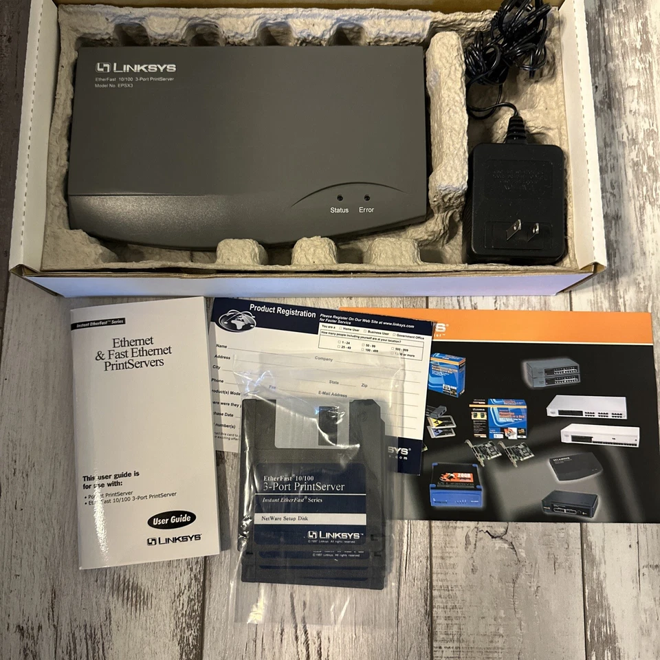 Linksys EPSX3 Etherfast 10/100 3-port Print Server - Image 4 of 4