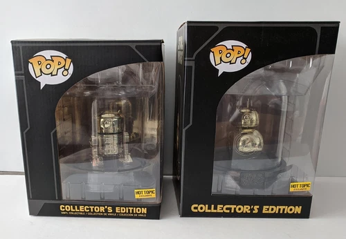 Funko POP! Star Wars R2-D2 and BB-8 Hot Topic Collector's Edition GOLD — NEW