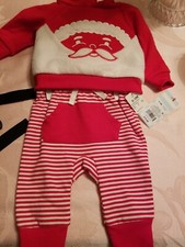 Baby Cat Jack 2 pc set size 0-3 months NWT Christmas Santa outfit hoodie style