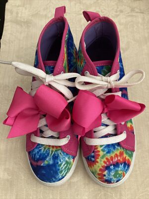 Jojo Siwa Tiedye Pink Bow Girls Hightop shoes size Half Price Ship W My  Item