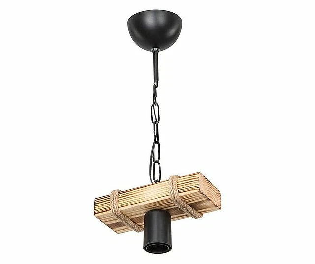 Wooden Ceiling Light Rope 1 Lamp  Rustic Chandelier Pendant New - Image 2 of 4