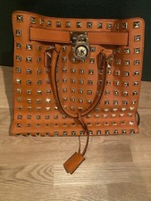 Michael Kors Hamilton Orange Pyramid Tote - Authentic Designer Handbag