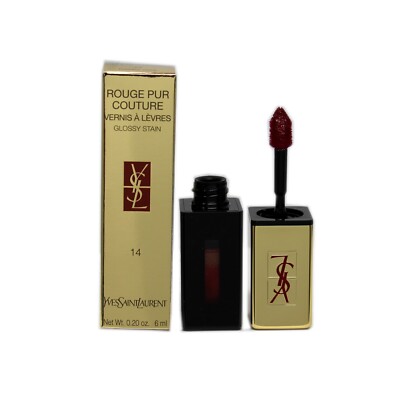 YSL ROUGE PUR COUTURE VERNIS A LEVRES GLOSSY STAIN 6ML #14-FUCHSIA