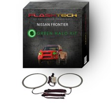 Kit de halo de faros LED ojo de ángel verde para faros Nissan Frontier 2001-2004