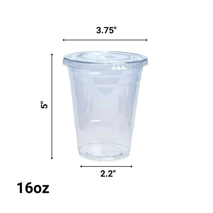 Venta al por mayor Estuche de 1000 vasos de plástico PET desechables ultra transparentes de 16 oz Foto 3 de 4
