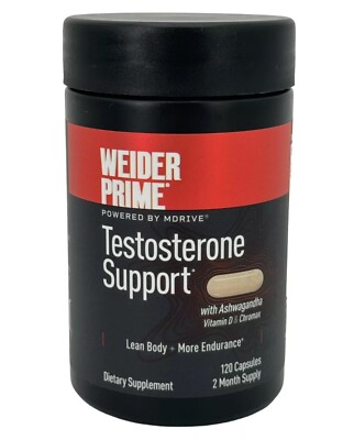 Weider Prime Teststerone Support, 120 Capsules. NEW!!