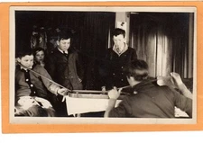 Real Photo Postcard RPPC -Boys Playing Game of Carrom