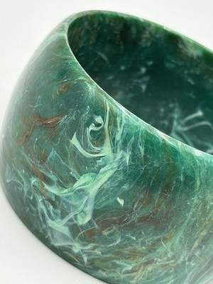Rare Large Multicolor Marbled Plastic Green Bracelet 1930's.