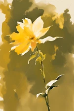 Digital painting of Art In Heart , Flower under sun, AI Art, Art In Heart