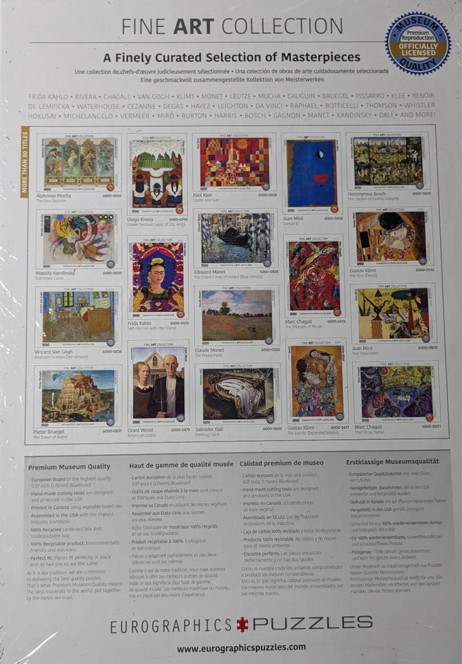 Frida Kahlo Self Portrait Jigsaw Puzzle 1000pc Eurographics - Image 3 of 4