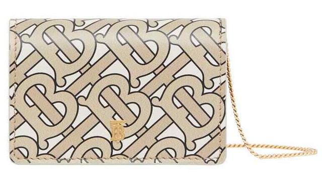 burberry hazelmere leather chain wallet