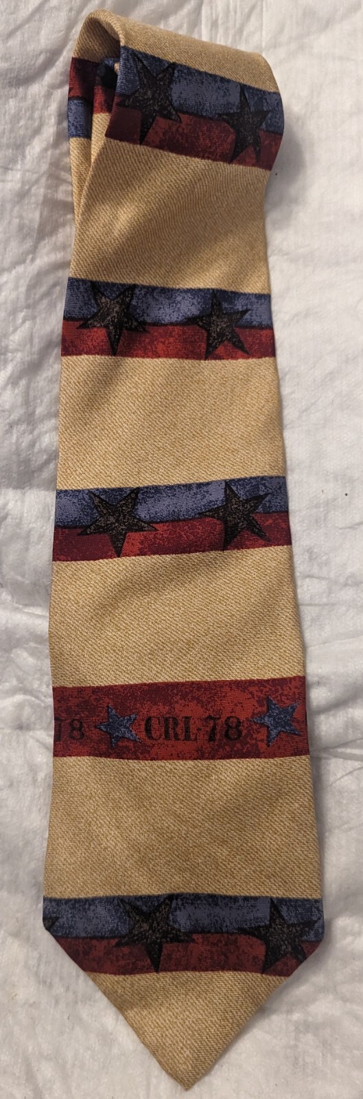 Polo Ralph Lauren Neck Tie Tan Gold Navy Red Stripe Tie Men's