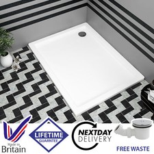 1000 x 900mm Rectangle Shower Tray Low Profile For Enclosure Cubicle FREE Waste