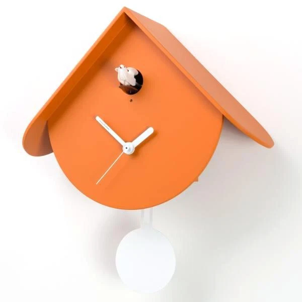 TITTI 2077 Orange Attraktives Design Kuckucksuhr Domeniconi made in Italy - Bild 1 von 1