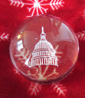 Vintage Optical Heavy Glass Paperweight U.S. CAPITOL DOME 20+ Ounces 3 1/2" Wide — photo 3