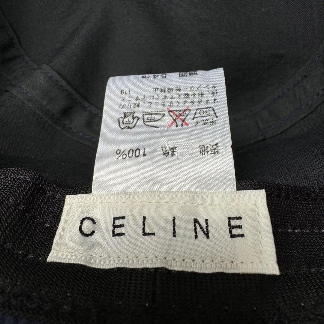 CELINE Bucket Hat Cotton Embroidery Macadam Triomphe Navy